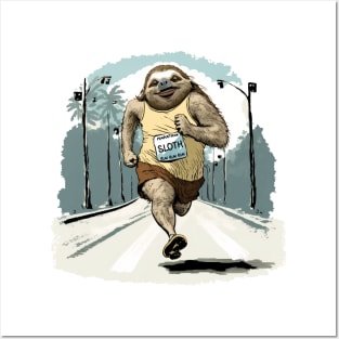 Sloth Running Posters and Art